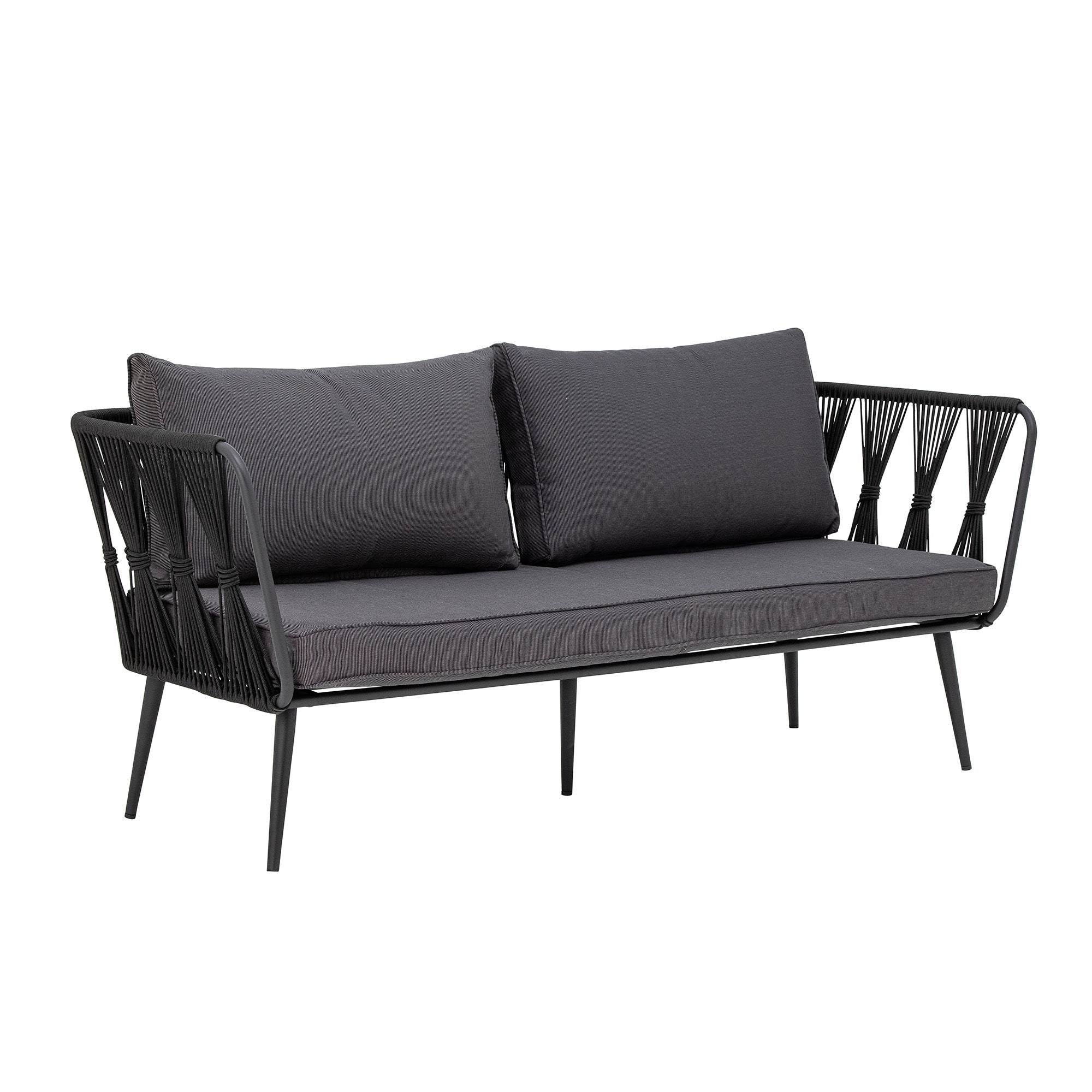 Bloomingville -padon -sohva, musta, metalli