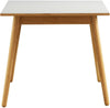 FDB Møbler C35 Table à manger hêtre, table de table en linoléum blanc, 82x82cm