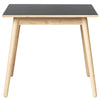 FDB Møbler C35 Table à manger chêne, table de table noire en linoléum, 82x82cm