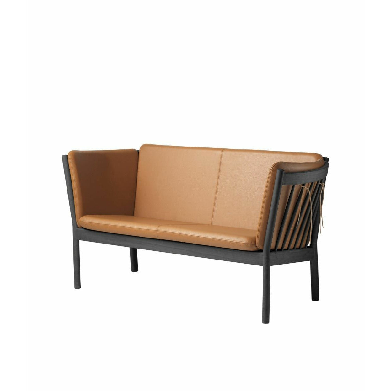 Fdb Møbler J148 Zweisitziges Sofa, Schwarz/Cognac