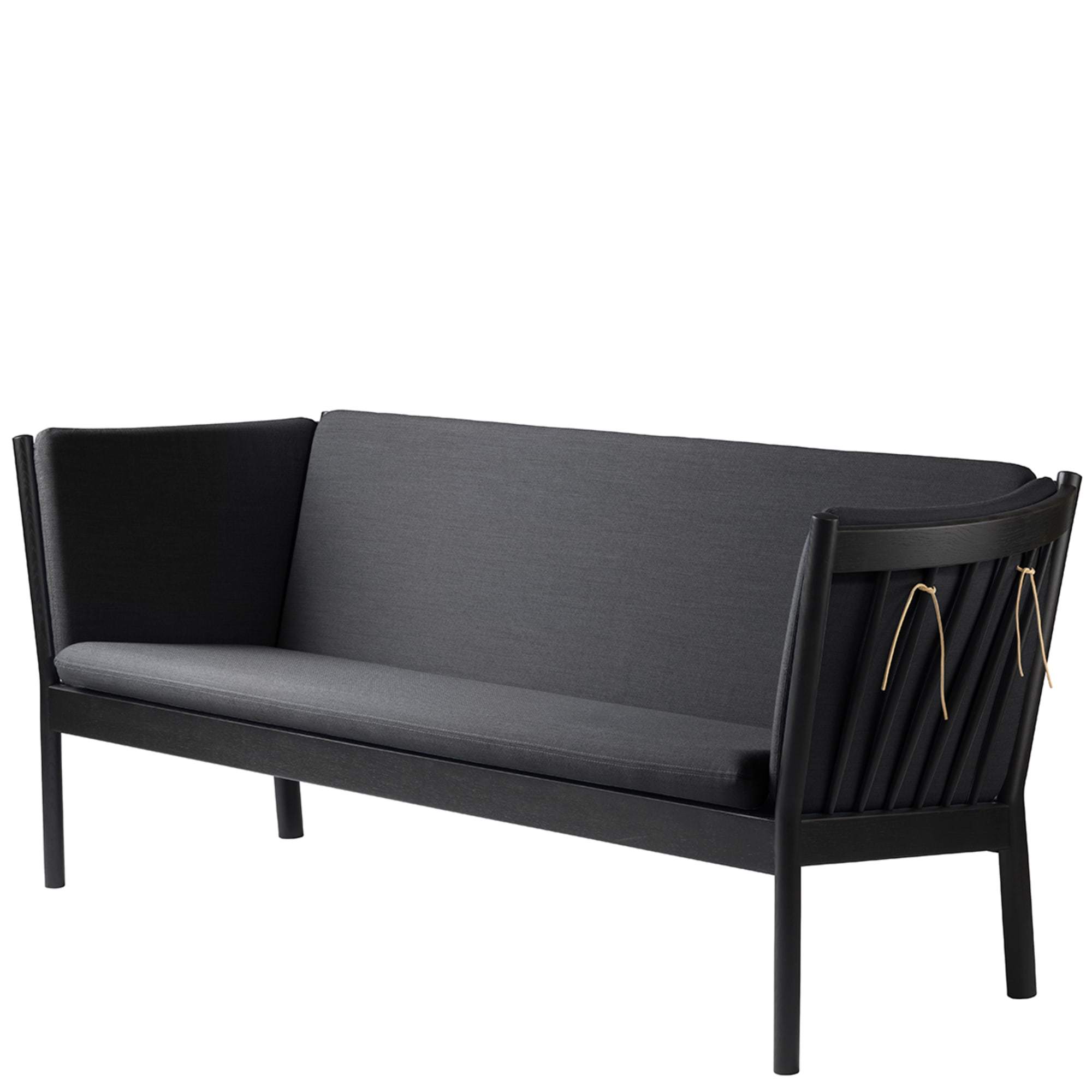 Fdb Møbler J149 Sofa de 3 personnes, chêne noir, tissu gris foncé