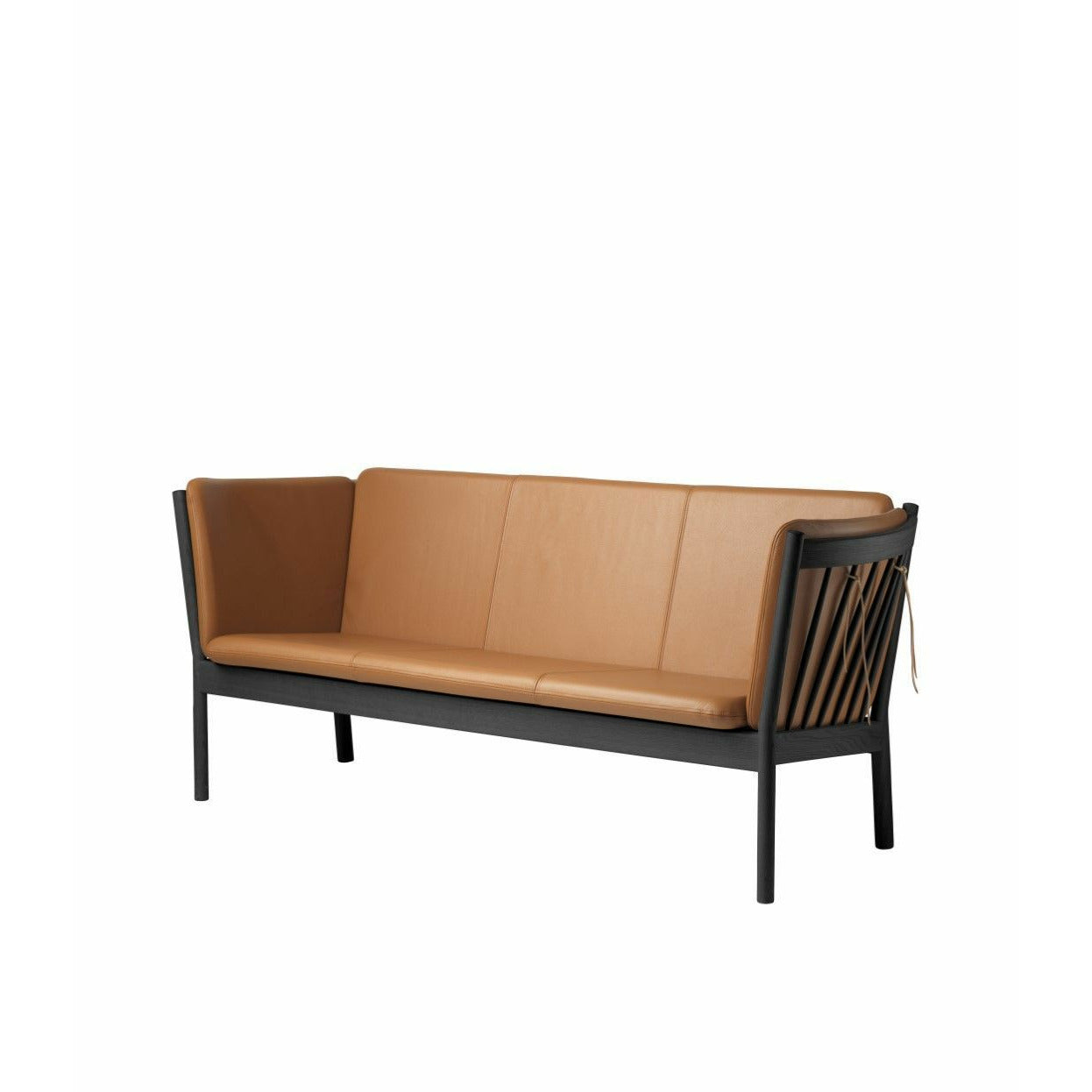 Fdb Møbler J149 Dreisitziges Sofa, Schwarz/Cognac