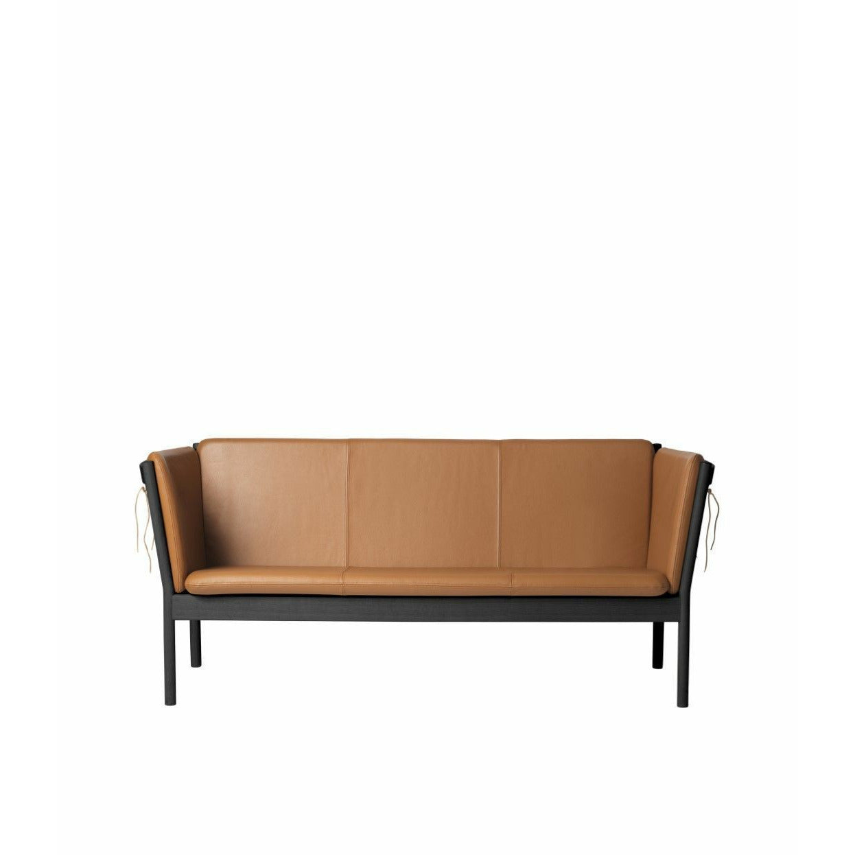 Fdb Møbler J149 Three Seater Sofa, Black/Cognac