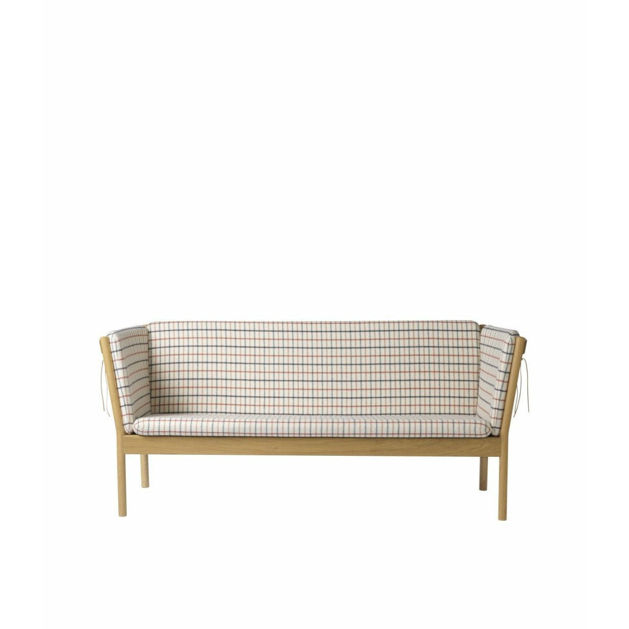 Fdb Møbler J149 Three Seater Sofa, Natural/Red Checkered