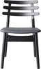 Fdb Møbler J48 Dining Chair, Black Lacquered Oak, Black Leather