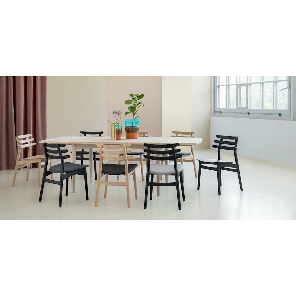 Silla de mesa de comedor FDB Møbler J48, roble, asiento textil de antracita