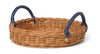 Ferm Living Blue Handing Rattan Tray，天然/蓝色