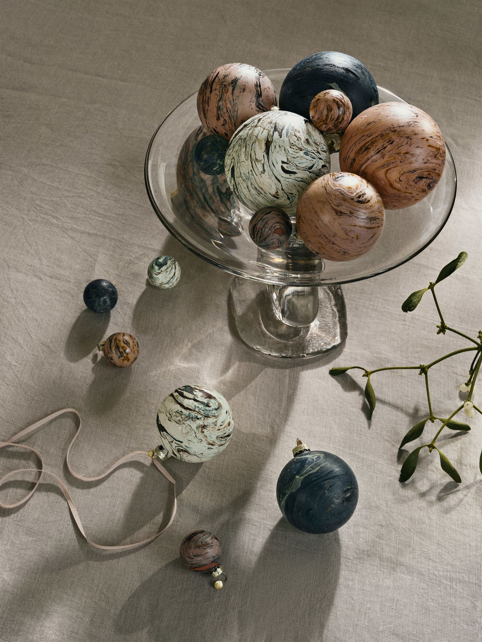 [product_category]-Ferm Living Christmas Marble Baubles Medium, Set Of 4-Ferm Living-5704723301554-1104267189-FER-4