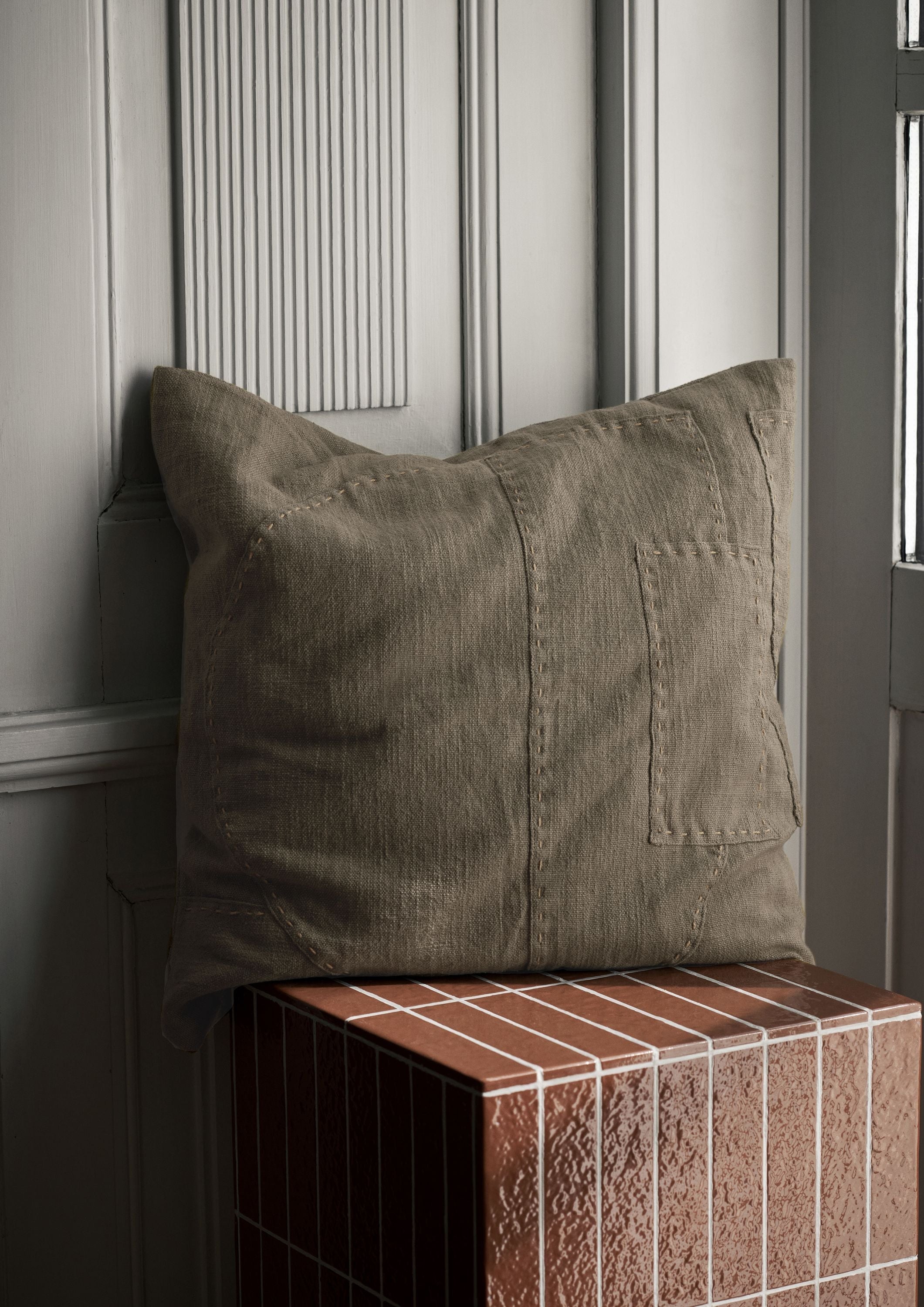 [product_category]-Ferm Living Darn Cushion, Dark Taupe-Ferm Living-5704723311973-1104268231-FER-2