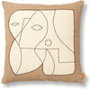 Ferm Living Coussin figurine, taupe foncé/blanc cassé