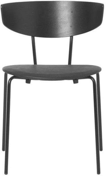 Sedia Herman Ferm Living, pelle nera/nera