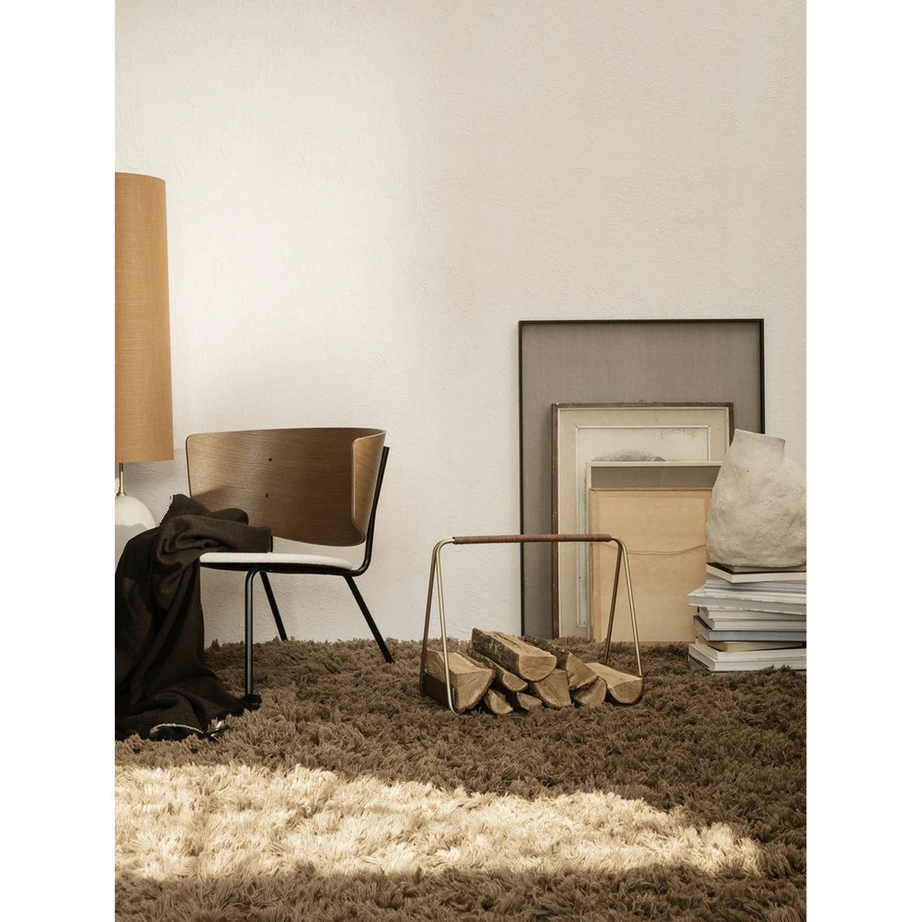 Ferm Living Meadow Hoogstapel Tapijt groot, donker beige