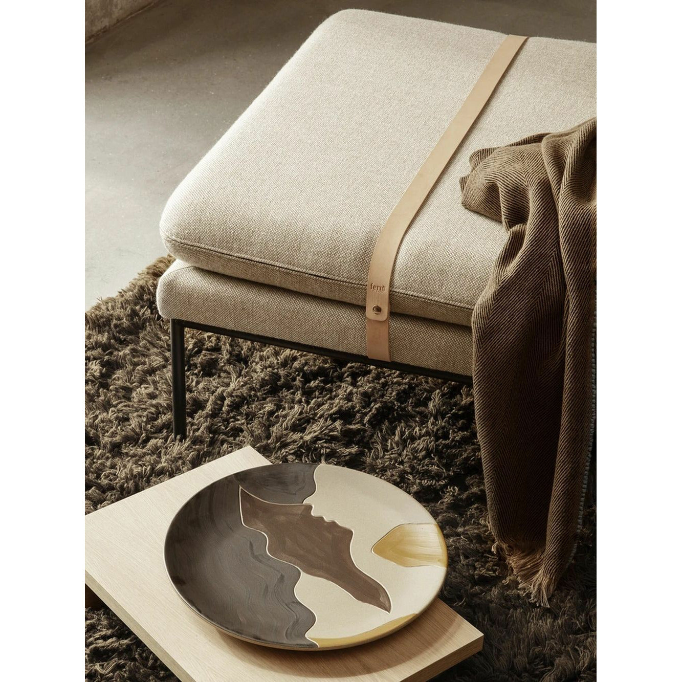 Ferm Living Meadow High Pile teppi stórt, tapenade