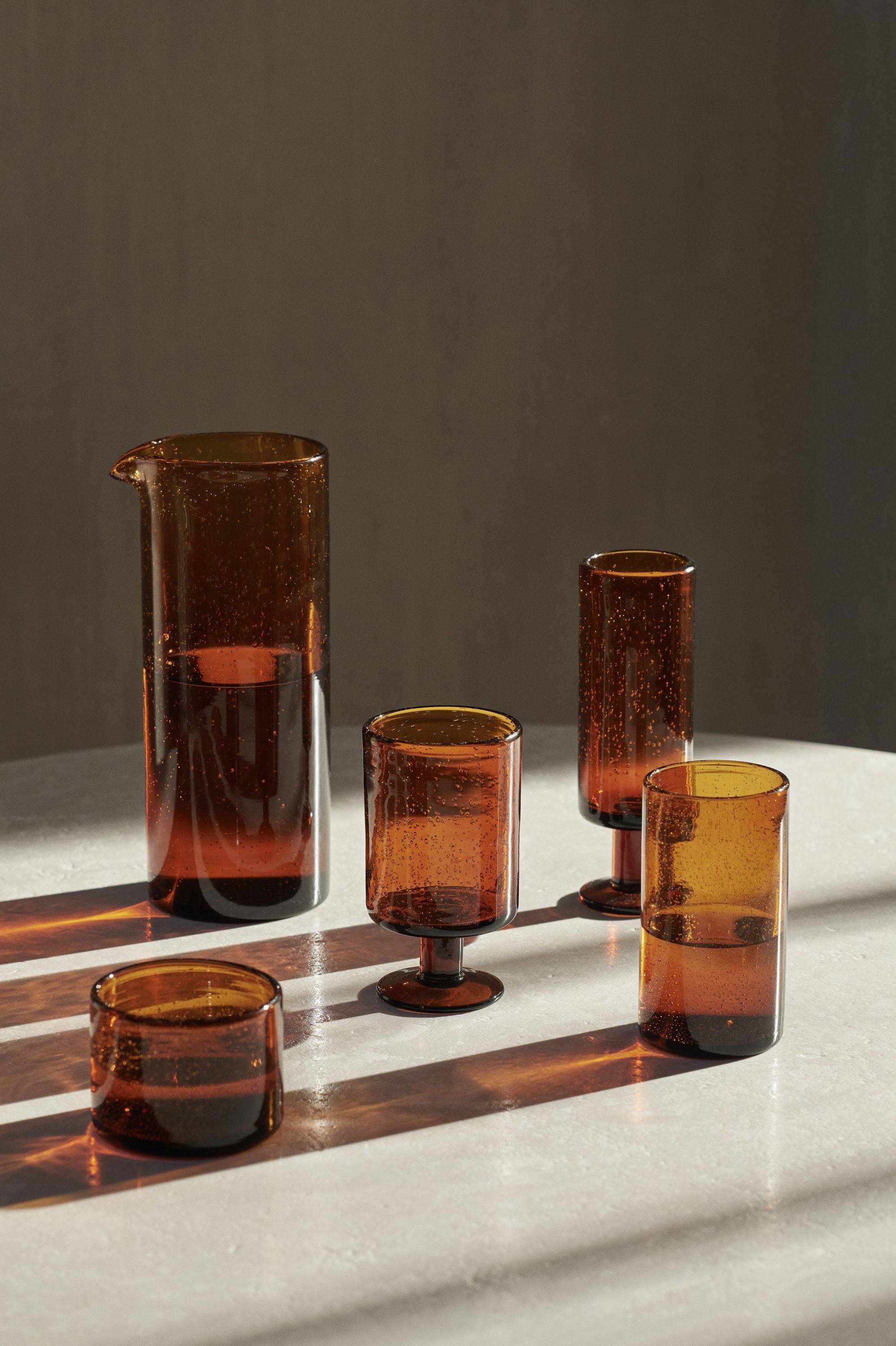 [product_category]-Ferm Living Oli Water Glass, Tall, Amber-Ferm Living-5704723296607-1104266694-FER-2