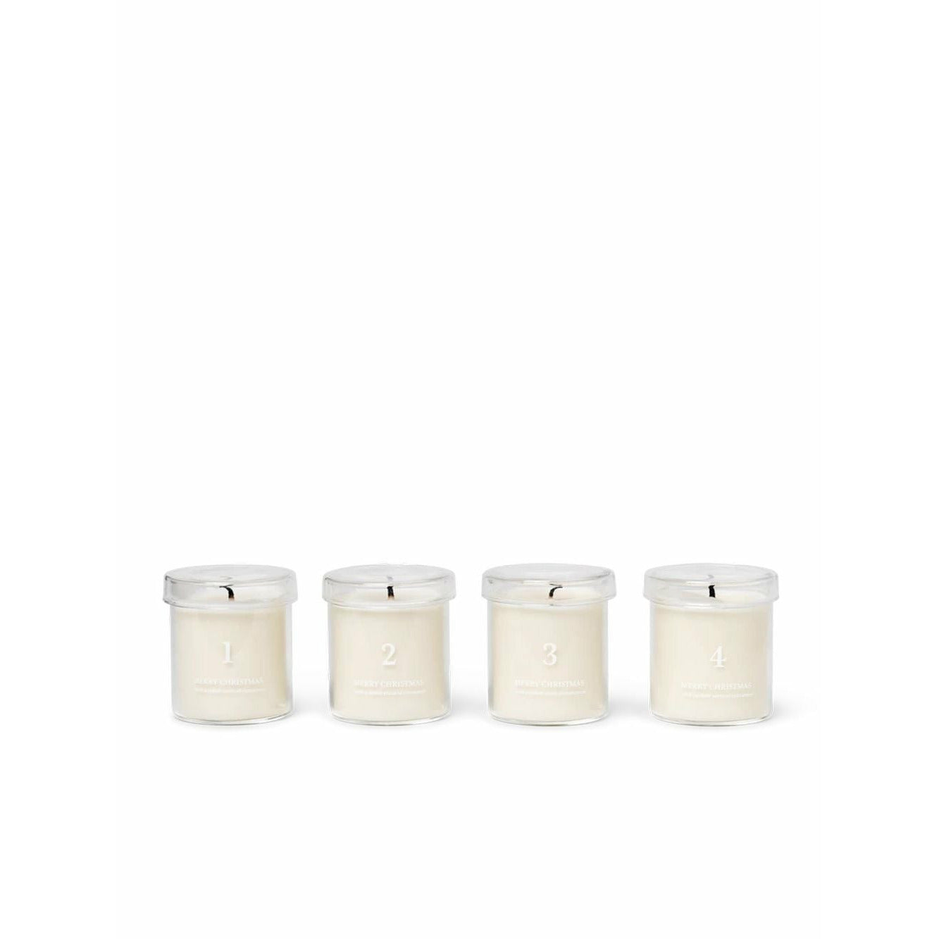 Conjunto de velas perfumadas de adviento perfumado de Ferm Living de 4, blanco