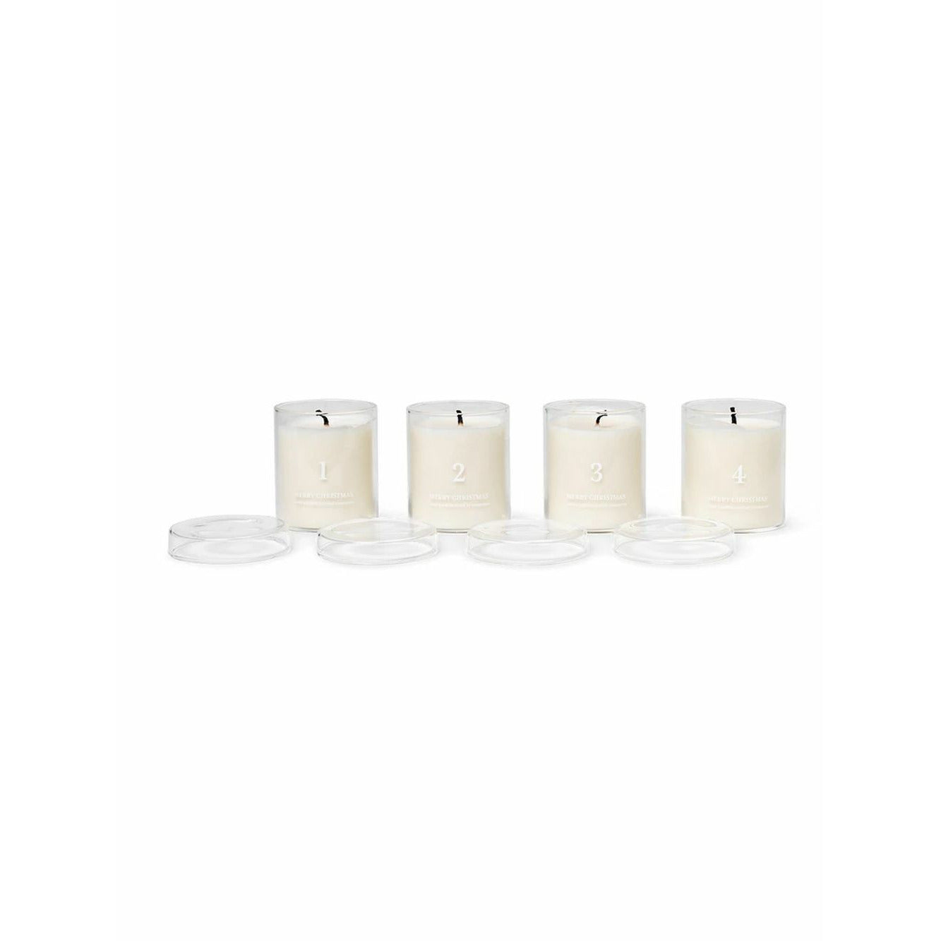 Conjunto de velas perfumadas de adviento perfumado de Ferm Living de 4, blanco