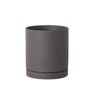 [product_category]-Ferm Living Sekki Planter Coal, ø16cm-Ferm Living-5704723016731-5471-FER-1