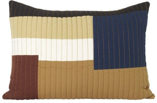 Ferm Living Shay Quilted Cushion Mustard Yellow, 60x40 Cm