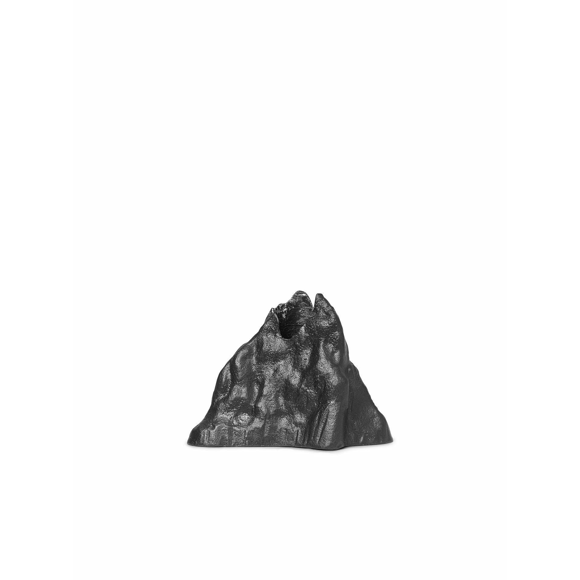 Ferm Living Stone kandelaar Large, zwart aluminium