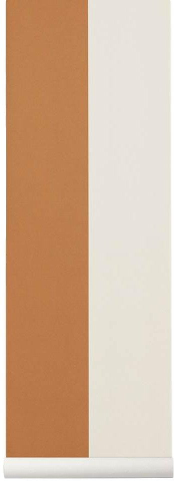 Ferm Living Thick Lines Tapete, Senf/Broken White