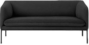 Ferm Living Turn Sofa 2棉，固体深灰色