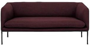 Ferm Living Turn Sofa 2 Fiord, Burdeos sólidos