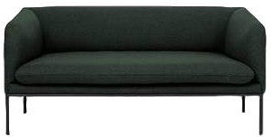 Ferm Living Turn Sofa 2 Fiord，固体深绿色