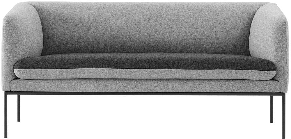 Ferm Living Turn Sofa 2 Wolle, Sitz Dunkelgrau