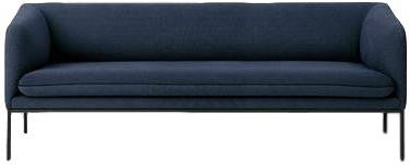 Ferm Living Turn Sofa 3棉，纯蓝色