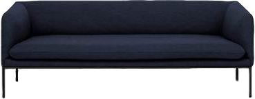 Ferm Living Turn Soffa 3 Fiord, Solid Dark Blue