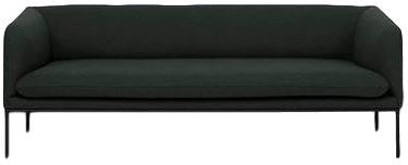 Ferm Living Turn Sofa 3 Fiord，固体深绿色