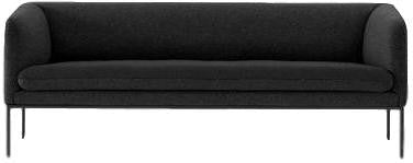 Ferm Living Turn Sofa 3 Wolle, Solid Dark Grey