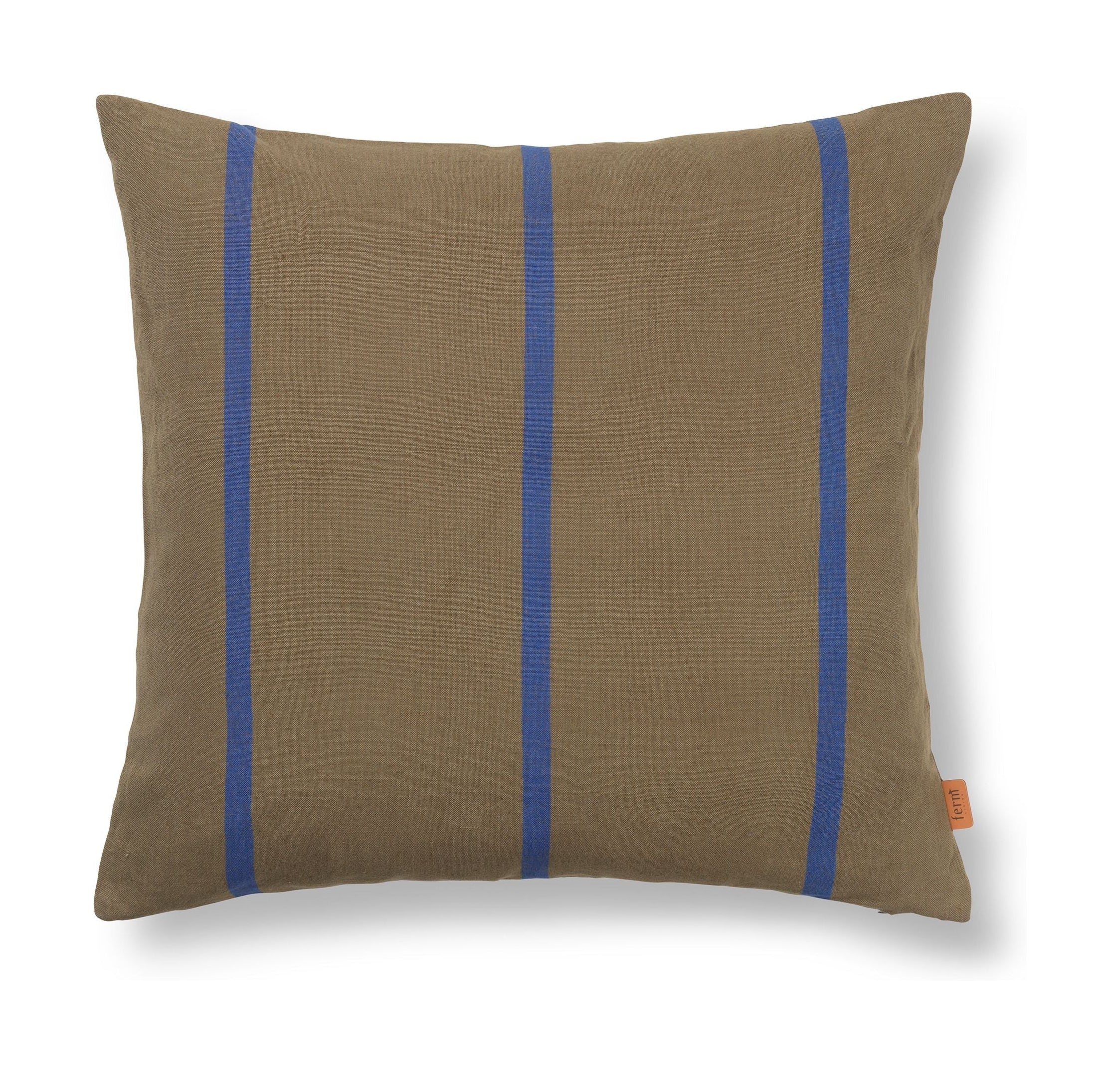 Ferm Living Grand coussin, olive / bleu vif