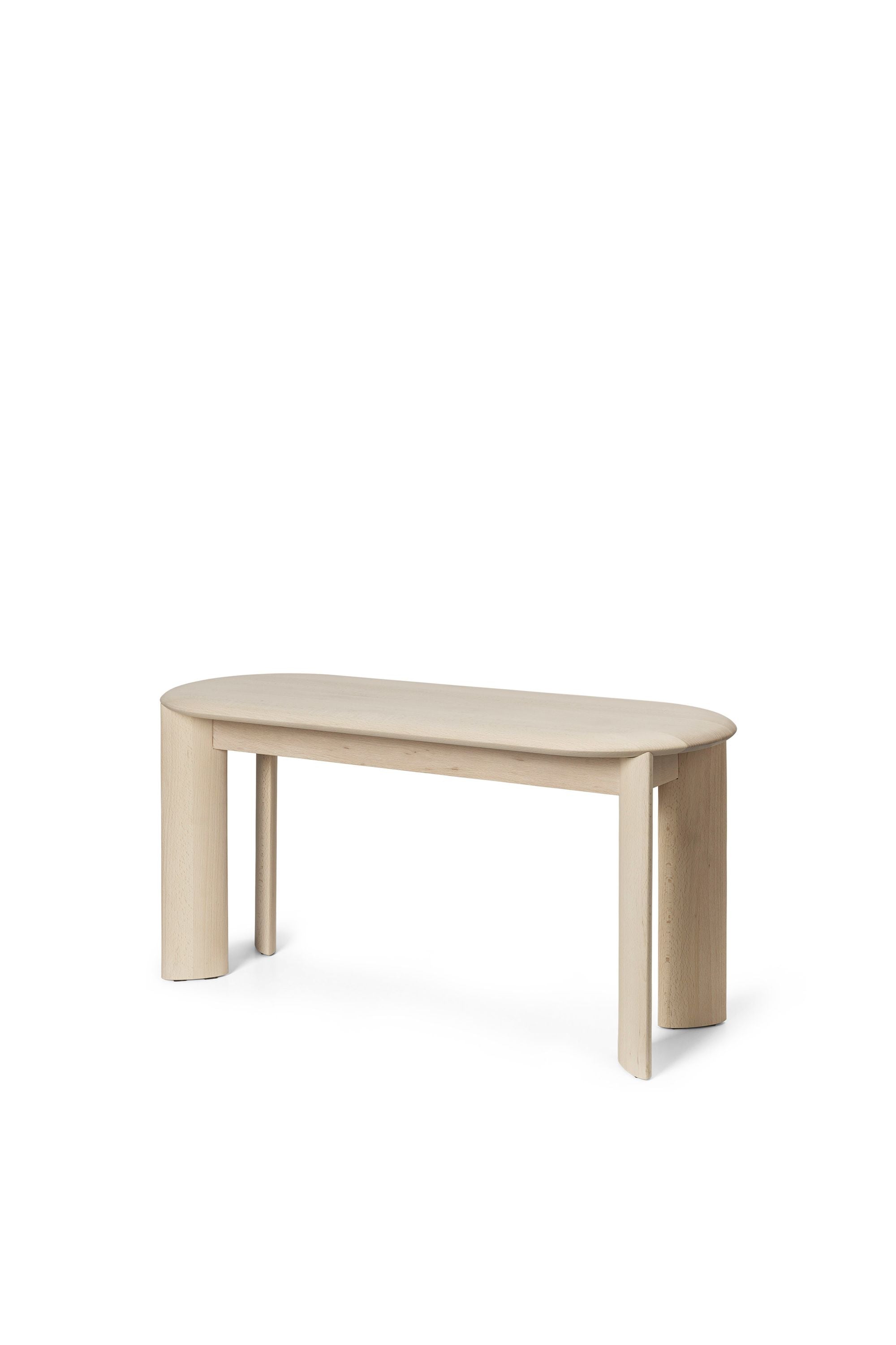 Ferm Living Banc de biseau, hêtre huilé blanc