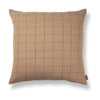 Ferm Living Coussin en coton brun, grille