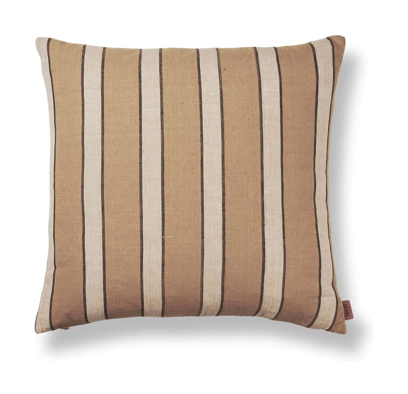 Ferm Living Coussin en coton brun, lignes