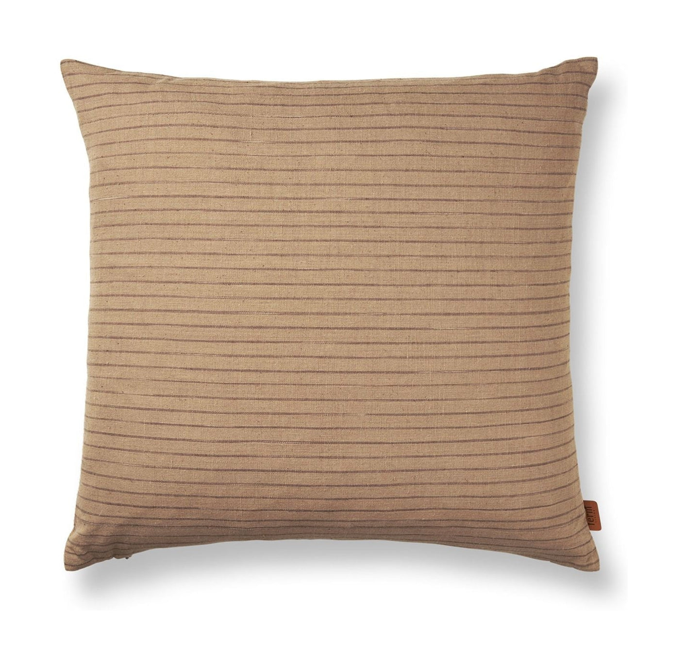 Ferm Living Coussin en coton brun, bande