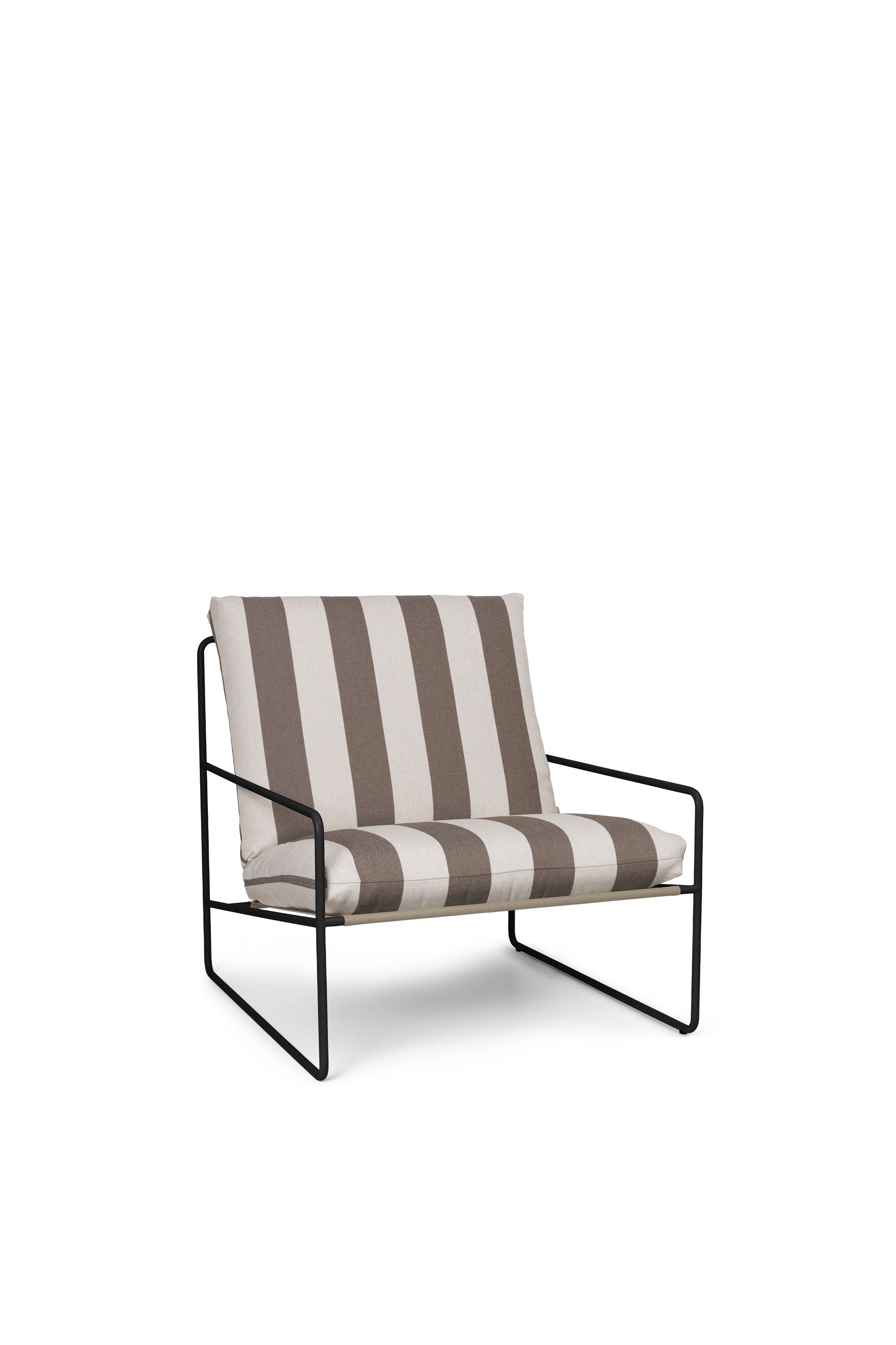 Ferm Living Desert 1 Seater Stripe, nero/cioccolato