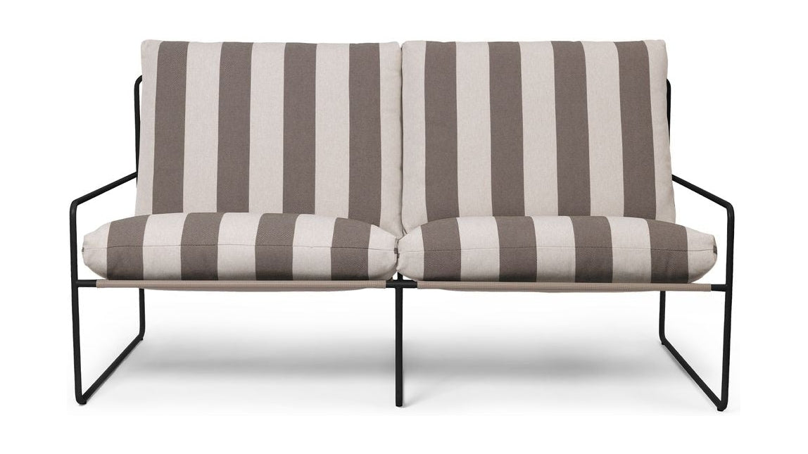 Ferm Living Desert 2 Seater Stripe, nero/cioccolato