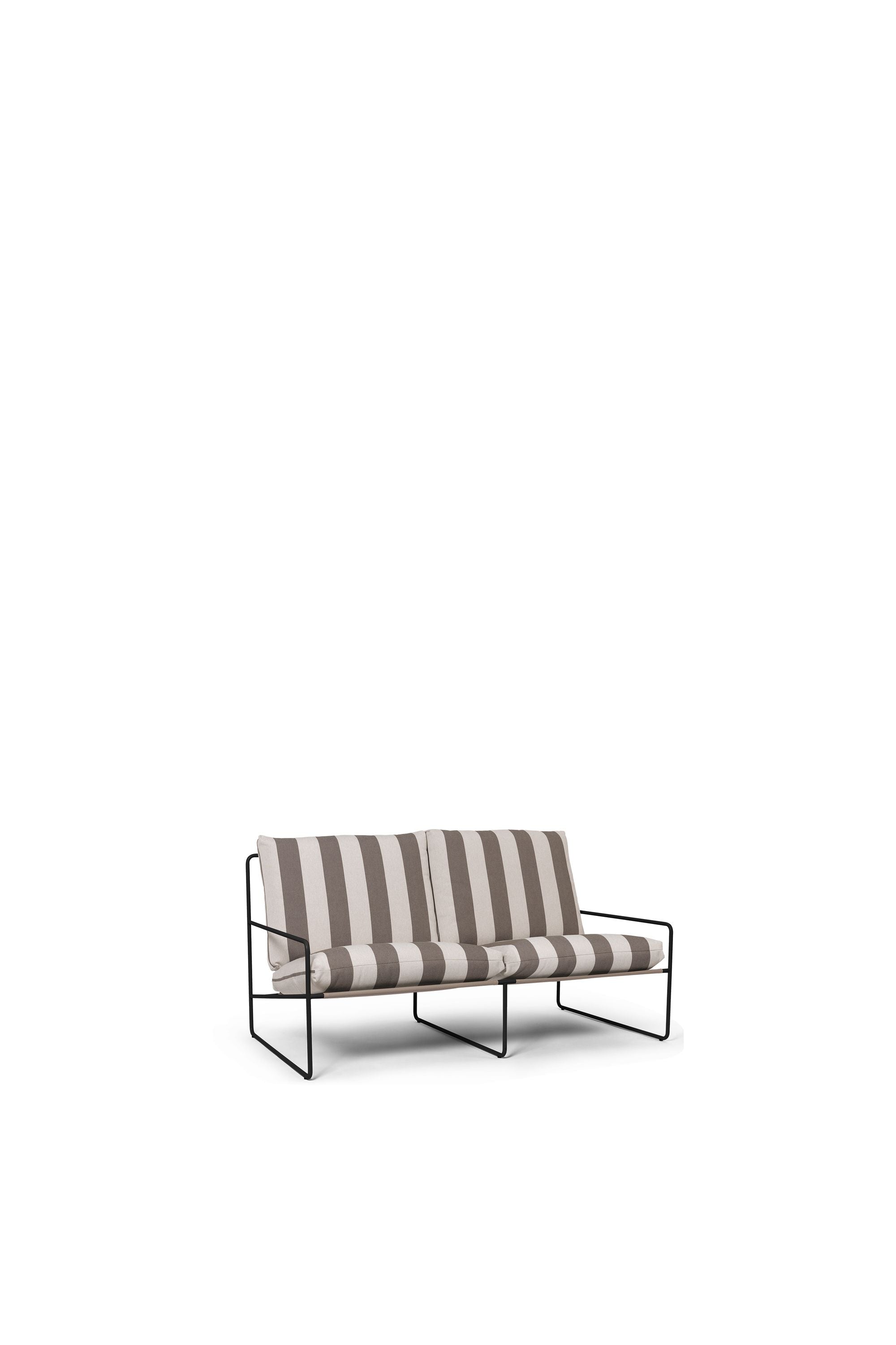 Ferm Living Desert 2 Seater Stripe, nero/cioccolato