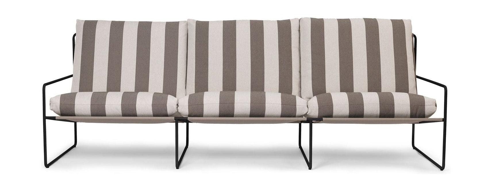 Ferm Living Desert 3 Seater Stripe, nero/cioccolato