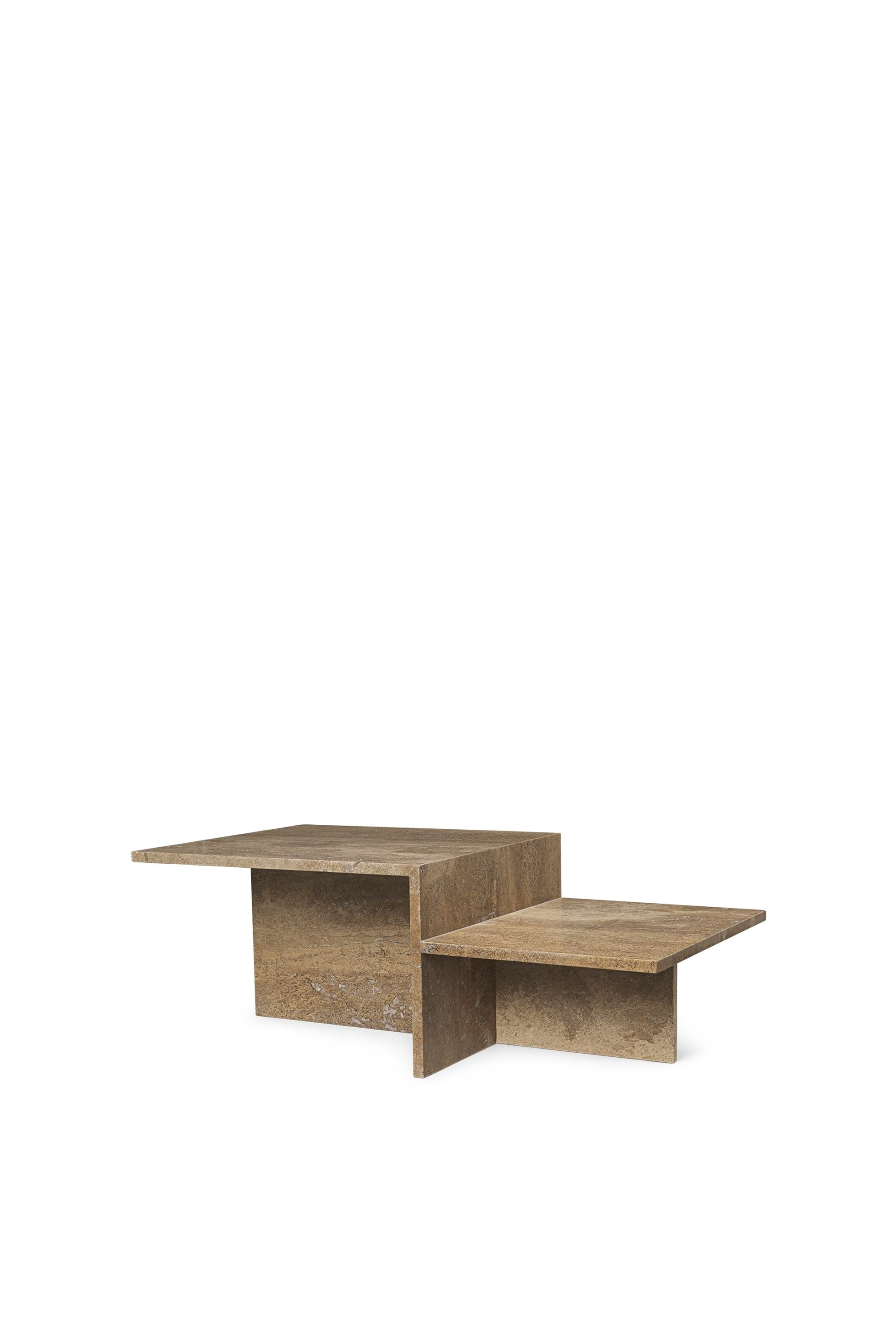 Ferm Living Table basse distincte, travertin brun foncé