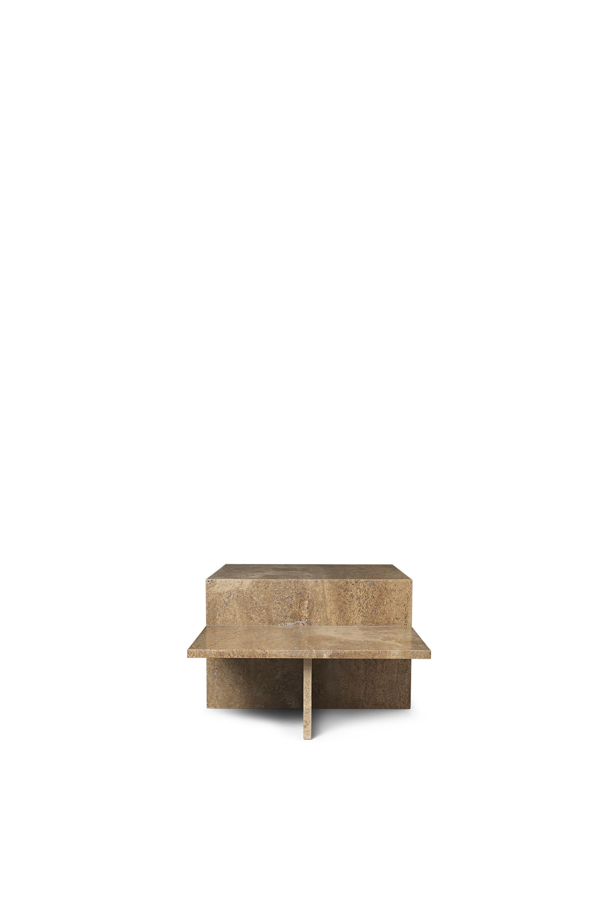 Ferm Living Table basse distincte, travertin brun foncé