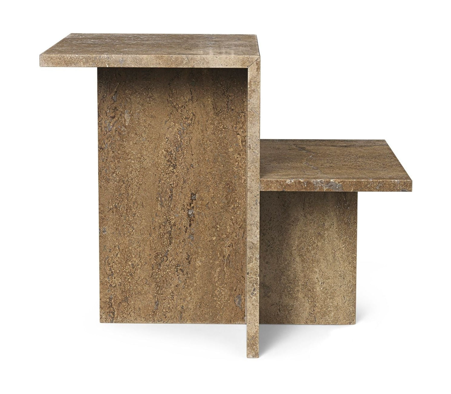 Ferm Living Table d'appoint distincte, travertin brun foncé