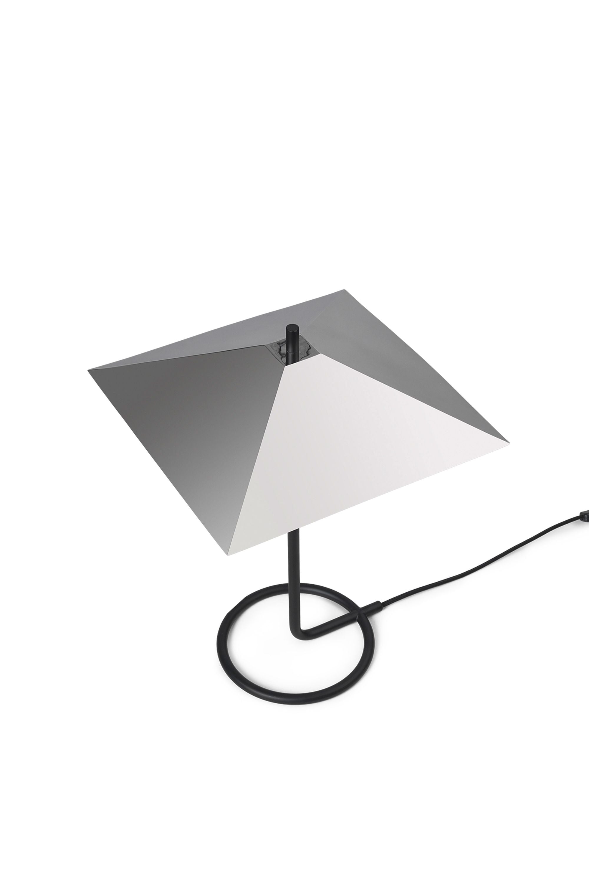 Ferm Living Filo Table Lamp, Square, Black/Mirror Polished