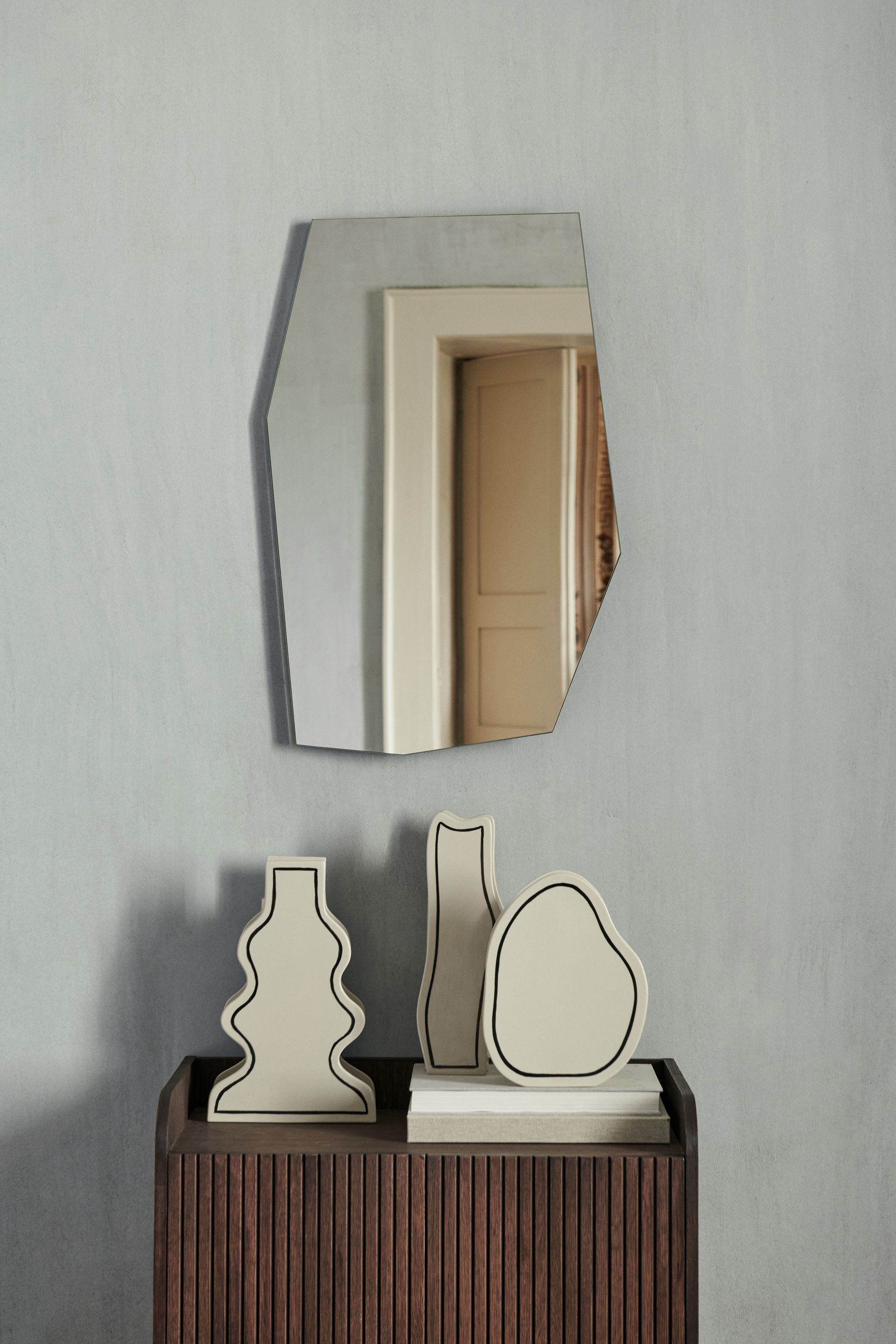 Ferm Living Miroir à fragment, noir