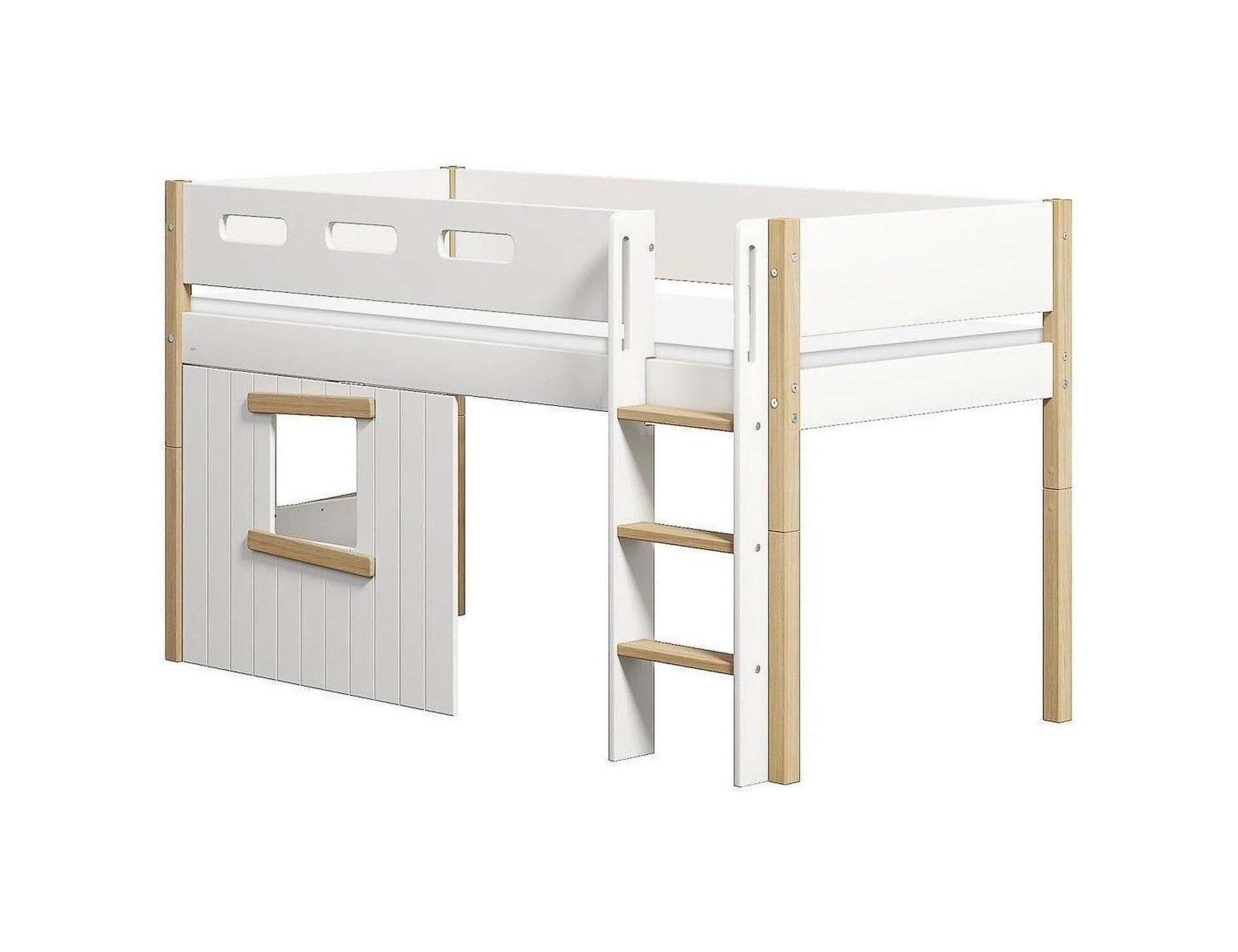 [product_category]-FLEXA Mid-high bed, str. ladder & Treehouse Bed Fronts, oak frame-FLEXA-5706459145686-90-10992-95-FLE-1