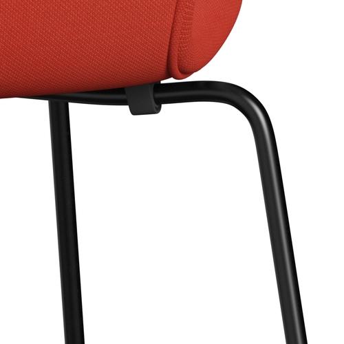 [product_category]-Fritz Hansen 3107 Chair Full Upholstery, Black/Steelcut Light Red-Fritz Hansen-3107FU-STI550-DRBL-FRI-7