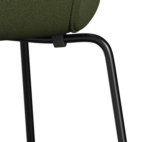 [product_category]-Fritz Hansen 3107 Chair Full Upholstery, Black/Tonus Military Green-Fritz Hansen-3107FU-TON131-DRBL-FRI-7