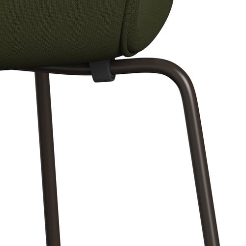 [product_category]-Fritz Hansen 3107 Chair Full Upholstery, Brown Bronze/Fame Dark Brown Green-Fritz Hansen-3107FU-F68148-DBPC-FRI-7